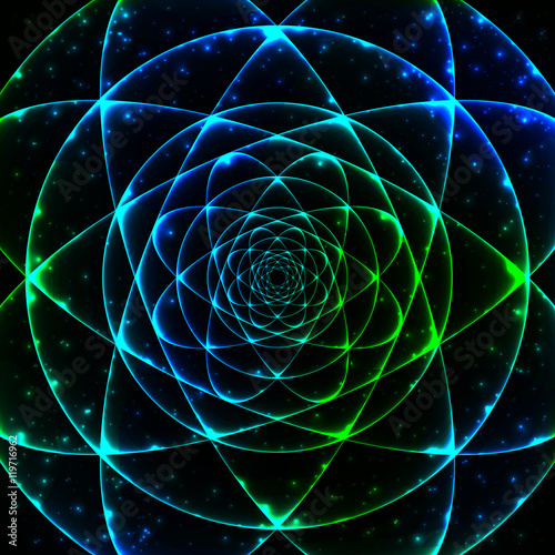 Sacred geometry symbol. Mandala mystery element