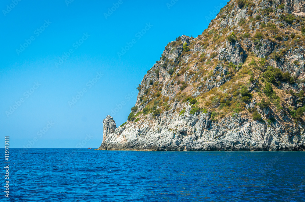 Cliff near Palinuro, view from the sea