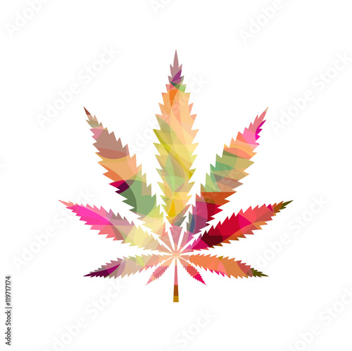 Tie Dyed Pot Leaf abstract psychedelic , vector, EPS10