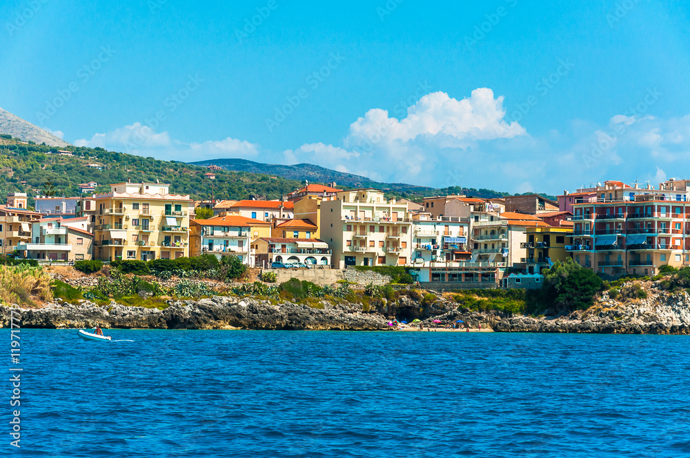 Camerota, panorama from the sea