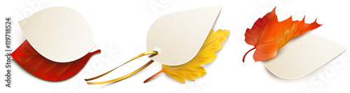 Etiketten Set mit Herbstbälttern