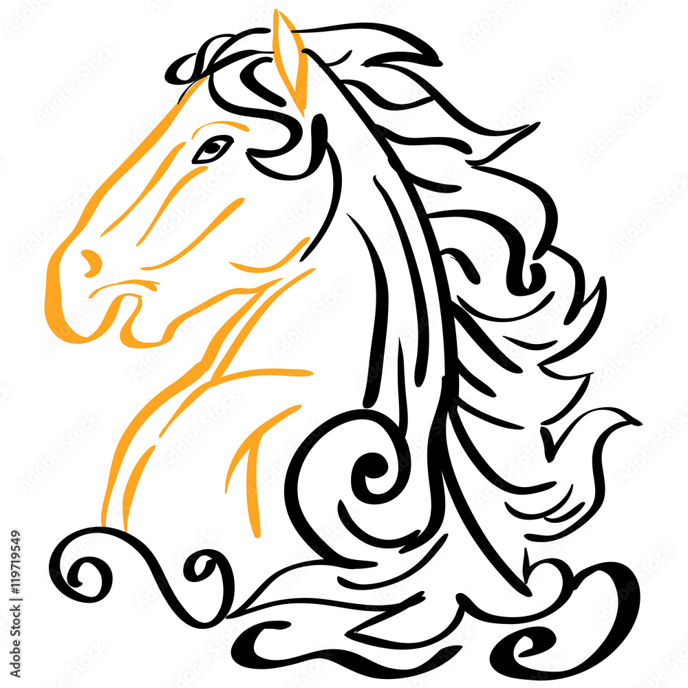 horse head silhouette. Vector animal 