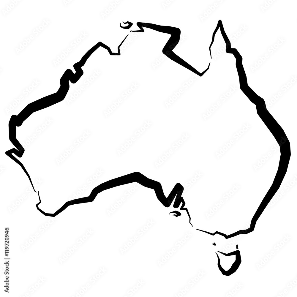 Mapa Australii - obrazy, fototapety, plakaty 