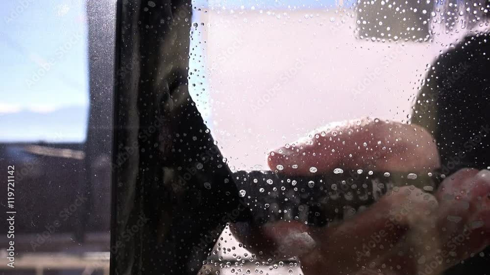 Cleaning the window 