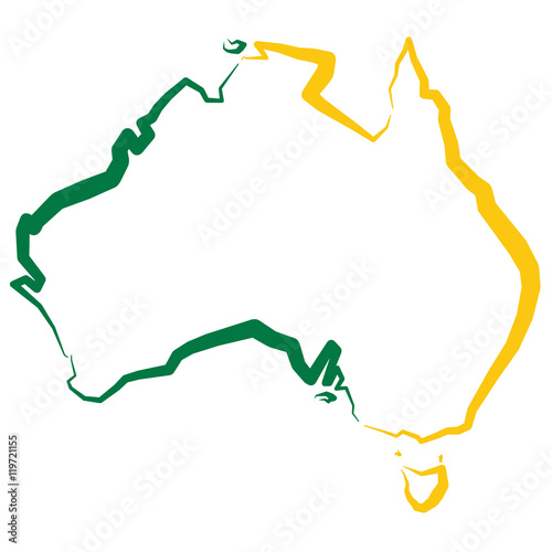 Australia - mapa - barwy photo