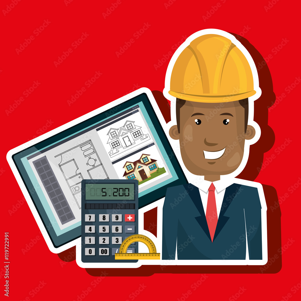 man architect protractor calculator vector illustration icon eps 10 man architect protractor calculator vector illustration icon eps 10