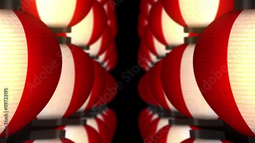 提灯 祭り 黒背景 ループ