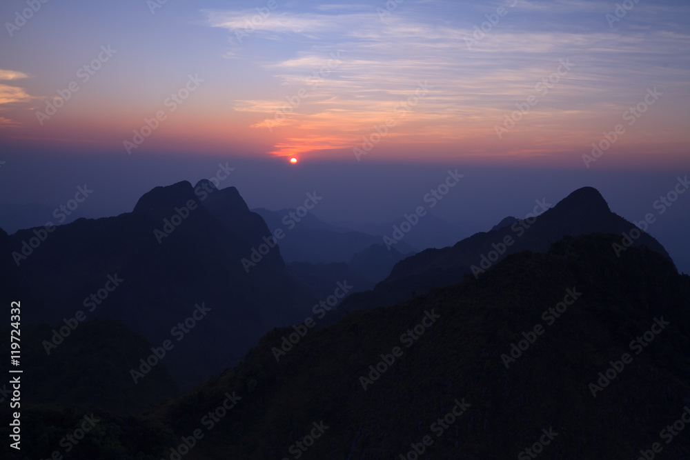 Landscape sunset at Doi Luang Chiang Dao, High mountain in Chian Landscape sunset at Doi Luang Chiang Dao, High mountain in Chian