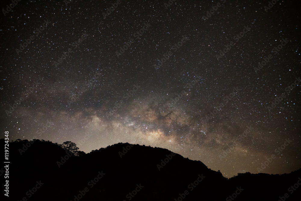 Milky Way Galaxy at Doi Luang Chiang Dao high mountain in Chiang