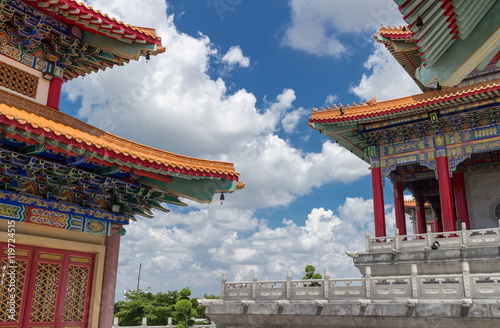 Chinese Temple and sky photo