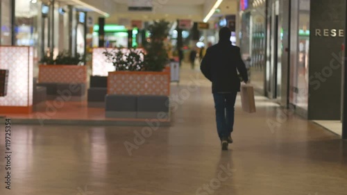 Man running in the shopping mall