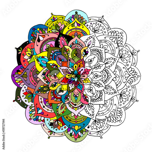 Mandala ornament, colorful pattern for your design
