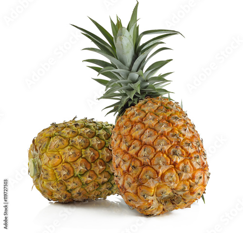 Ripe pineapple isolated on white background