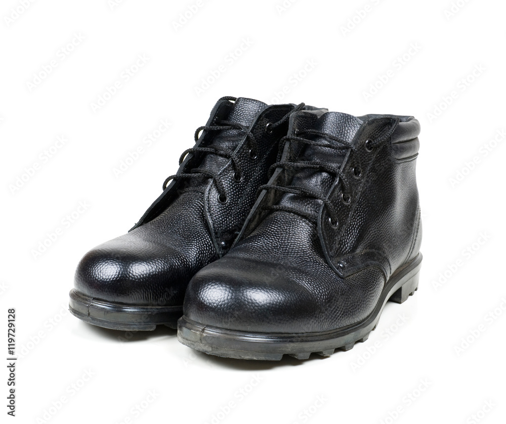 new black men's boots isolated on white background new black men's boots isolated on white background