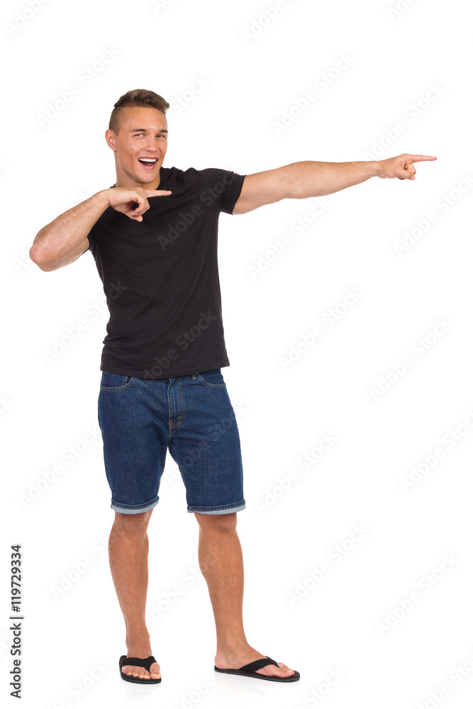 Handsome Shouting Man Pointing