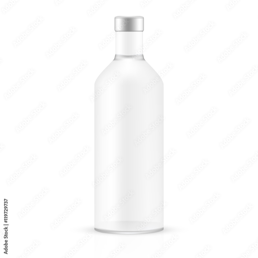 VECTOR PACKAGING: White gray empty glass bottle on isolated white background. Mock-up template ready for design VECTOR PACKAGING: White gray empty glass bottle on isolated white background. Mock-up template ready for design