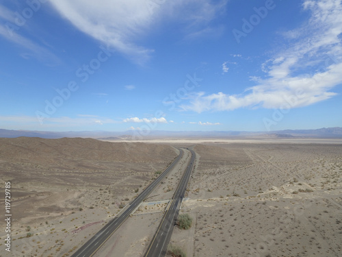 Photography Bird view of the road 15th between Nevada and California