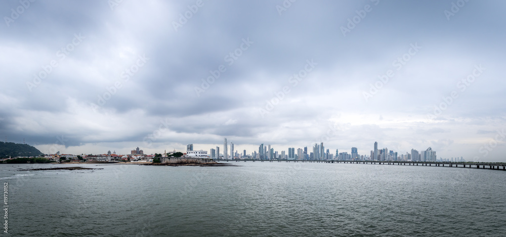 Panoramic view of old and new Panama City - Panama City, Panama