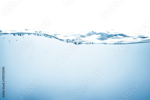 Blue water wave and bubbles to clean drinking water