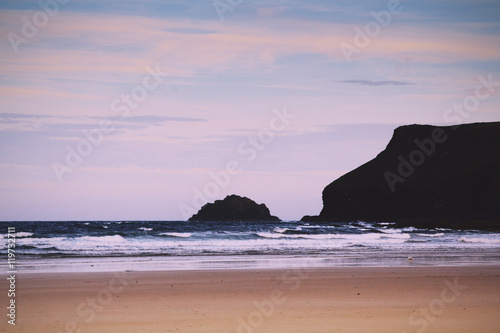 Early morning view over the beach at Polzeath Vintage Retro Filt © Christopher Hall