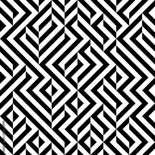 Raster Seamless Black And White Geometric Patttern
