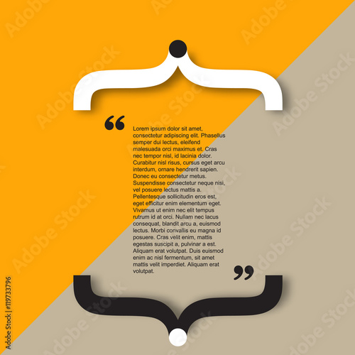 Quote citation Typographical Template, vector design. Light color version