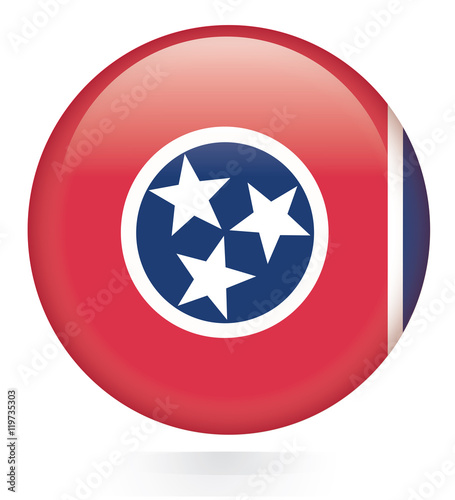 Tennessee State Flag glossy button 