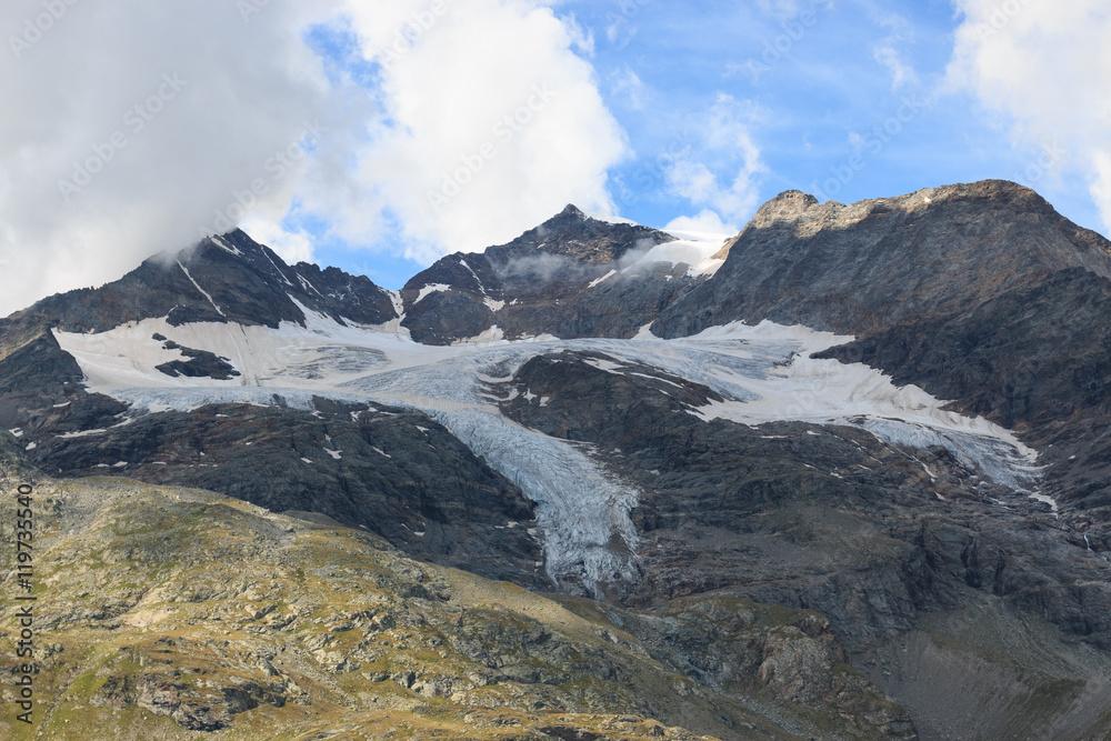 paesaggio alpino dal passo del Bernina