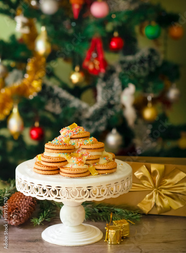 Christmas tree made of cookies