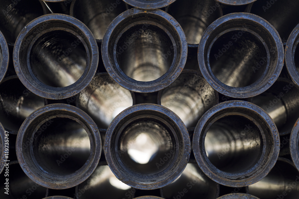 Metal, cast iron pipes