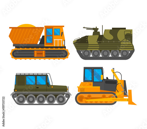 Caterpillar vehicle tractor vector