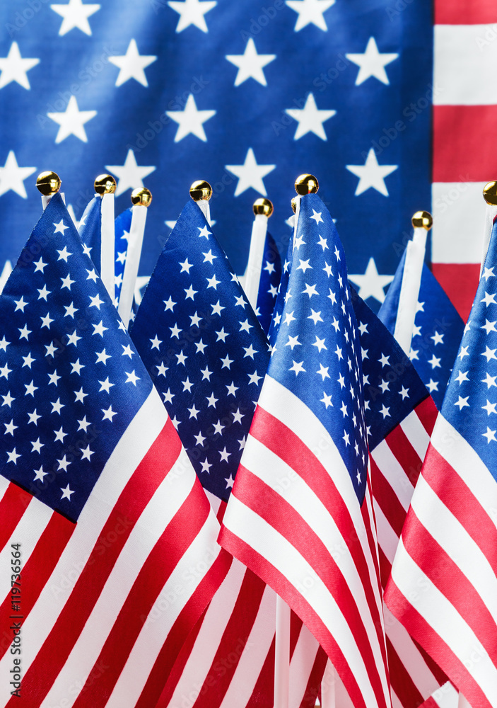 Fototapeta premium small American flags