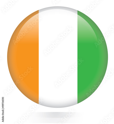 Free Download Ivory Coast flag button - GFXLoad