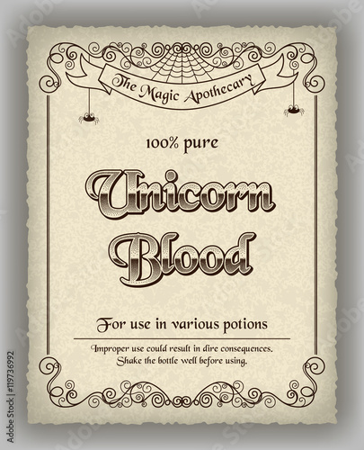 Halloween apothecary label