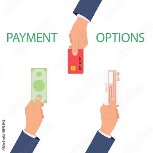 Vector concept of payment options in flat style