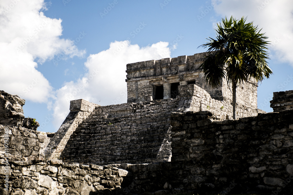 Mexico yucatan Tulum maya ruins Temple Oceanside