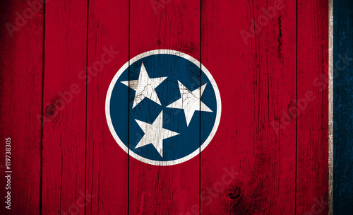 Wooden Flag of Tennessee USA photo