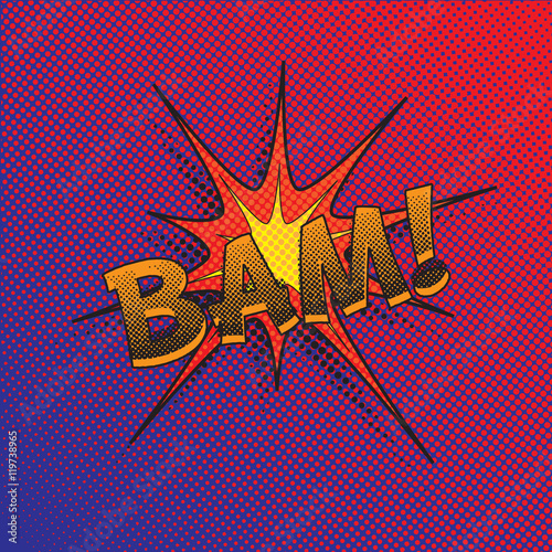 Colourful comic book style explosion vector effect