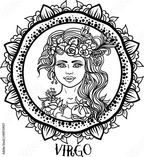 Detailed Virgo in aztec style