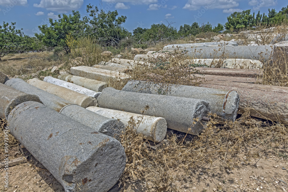 Elements of ancient architecture from excavations in Israel. Elements of ancient architecture from excavations in Israel.