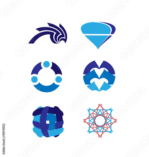 Abstract Vector Logo Set Design Template. Creative Concept Icons