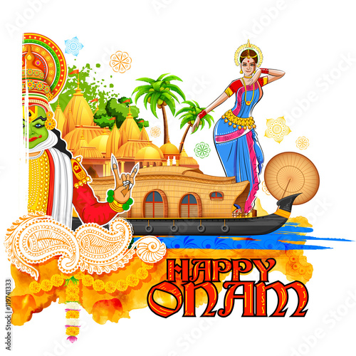 Onam background showing culture of Kerala
