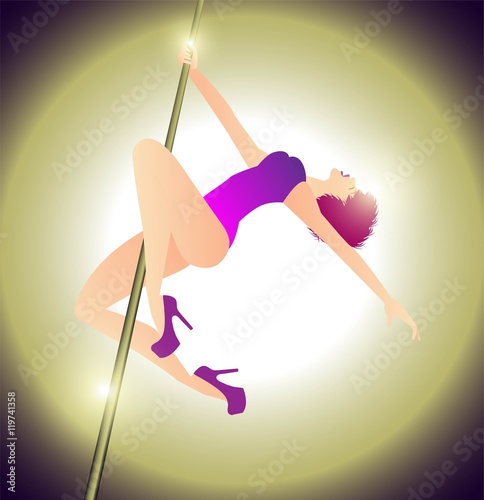 illustrazione di donna che pratica la pole dance