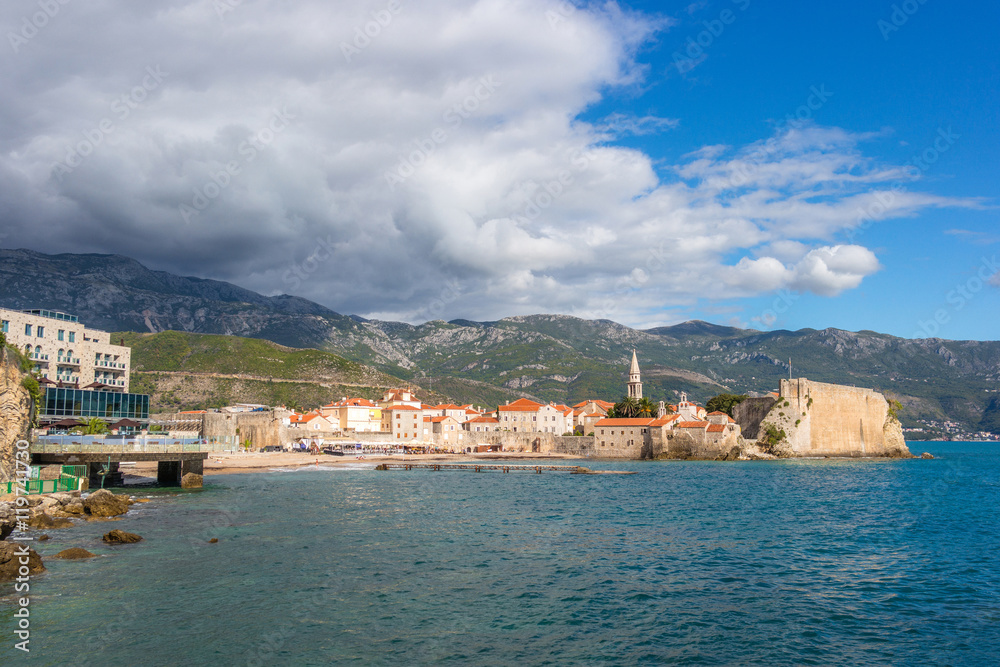 View of Stari Grad (Old Town) in Budva, Montenegro