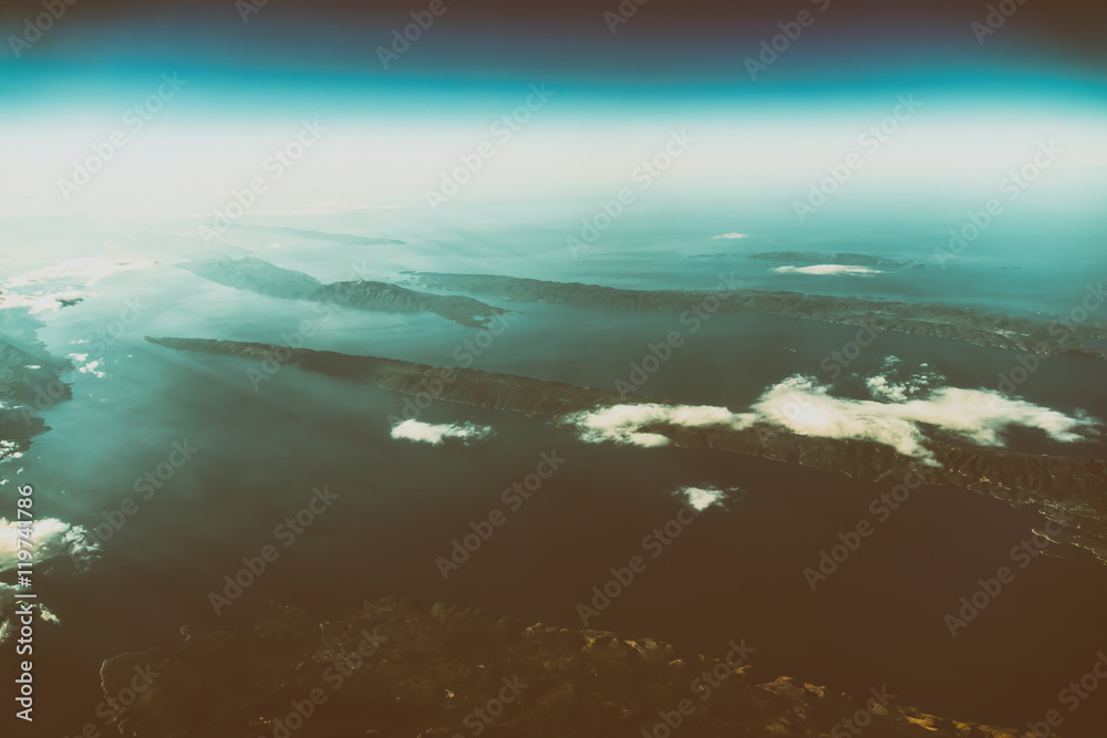 Earth Islands And Mediterranean Sea At 10.000m Altitude Above Gr