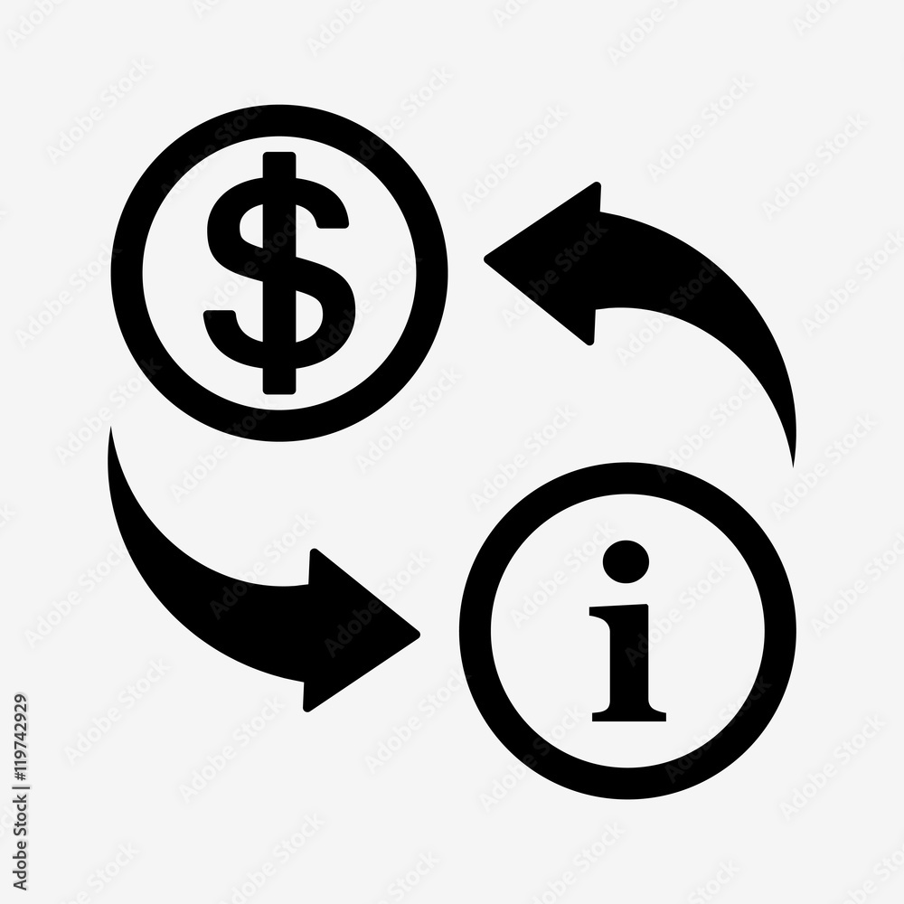Money convert icon. USD. Flat design style Money convert icon. USD. Flat design style