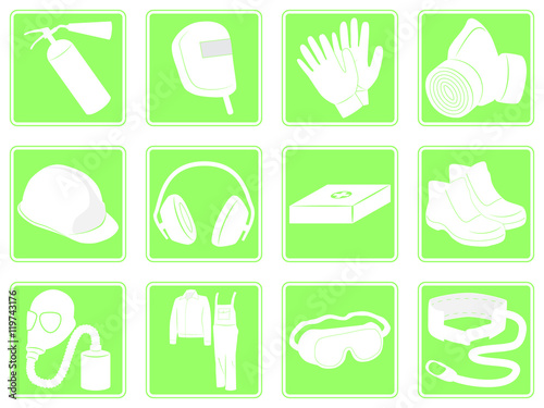 Set of icons personal protection equipment