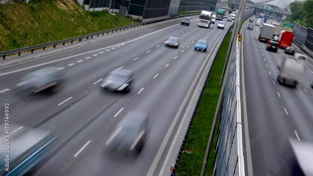 Six lane controlled-access highway in Poland. Six lane controlled-access highway in Poland.