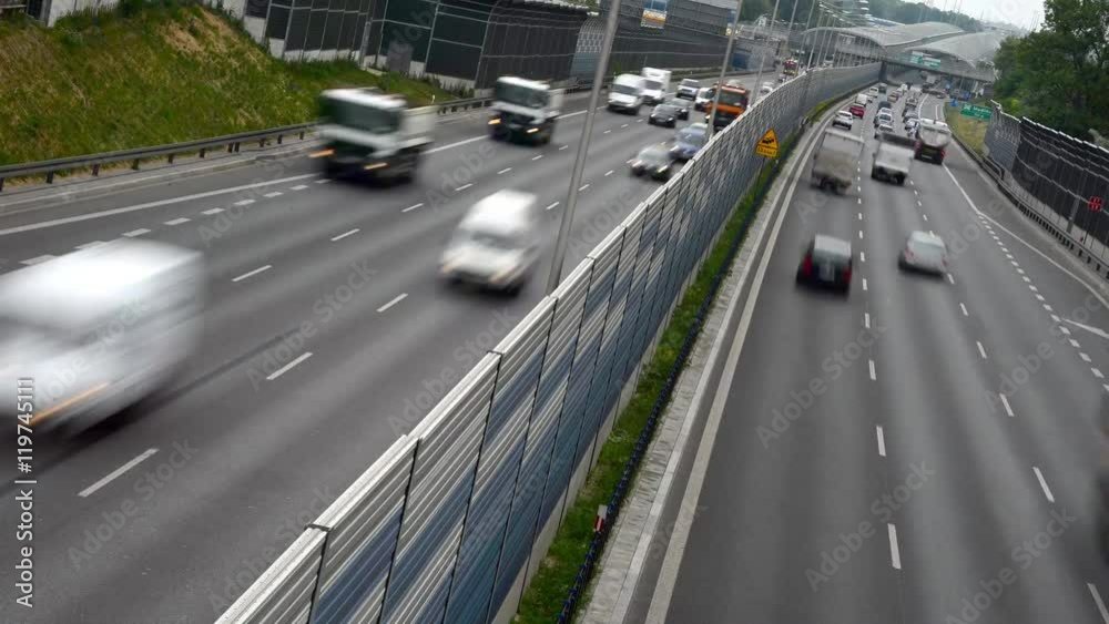 Six lane controlled-access highway in Poland. Six lane controlled-access highway in Poland.