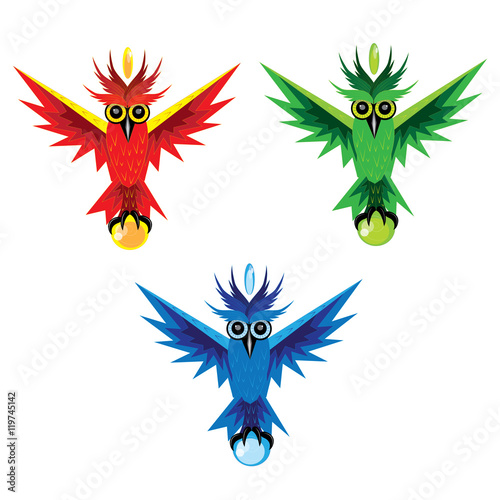 Three color owls